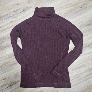 Smartwool Women's Merino Wool Ribbed Turtleneck Burgundy